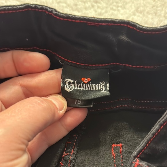 Skelanimals Black Flare Wide Leg Jeans - Picture 2 of 5